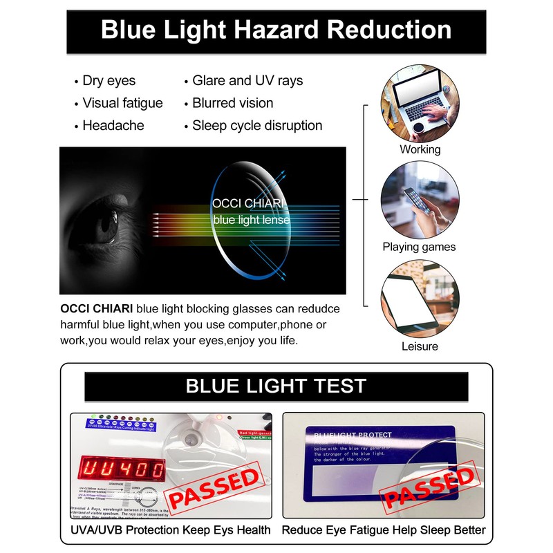 OCCI CHIARI Bifocal Reading Glasses Womens Blue light Blocking Readers