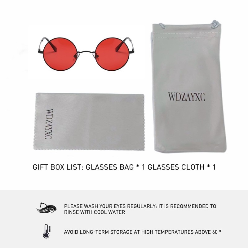 WDZAYXC Retro Classic Round Polarized Sunglasses with Metal Frame for