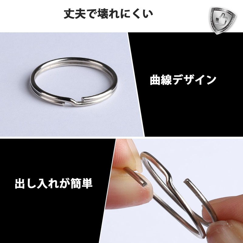 Round Key Ring, 20 Pieces, Double Ring, Diameter 1.0 inches