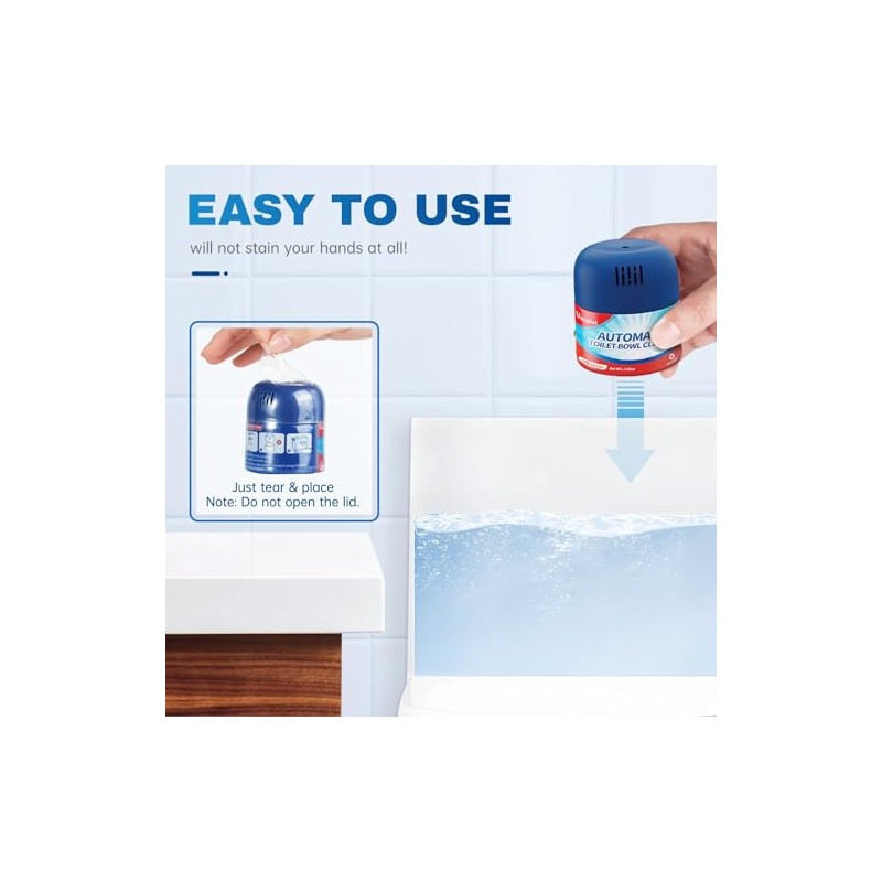 Vacplus Automatic Toilet Bowl Cleaner - 6 Pack, Long-Lasting &