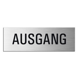 'OFFORM 44049-E Door L Sign L Word Sign Output L Aluminium Stainless Steel Look L 240 x 80 mm L Number 10510 S