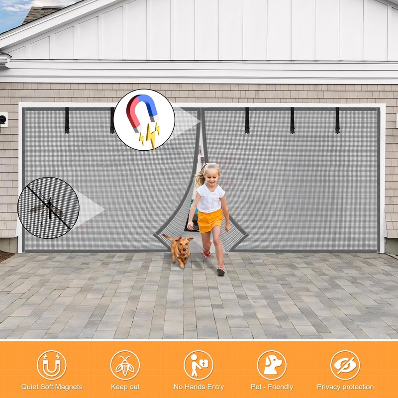 Privacy Garage Door Screen Blackout for 1 Car Garage-9x8FT Privacy