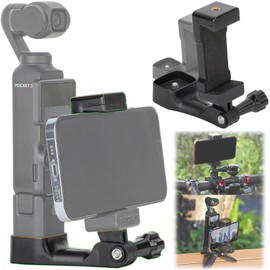 Honlyn Frame Smartphone Holder Compatible with DJI OSMO Pocket 3 Cold Shoe Mount Foldable 1/4 Screw Adapter, OSMO Pocket 3 Front Expansion Phone Holder Clip Camera Accessories