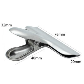 Dianoo Stainless Steel 8 Pack, Food Bag Clips, 3 inch Width, Metal, Silver, Kitchen Home Office Usage