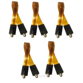 Trendsky 5x Copper Window Feed-Through Gold Edition Ultra Slim Flat Cable Satellite TV Full HDTV 4K 8K BK UHD for Coaxial Cable Antenna Cable F Coupling to F Coupling 30 cm