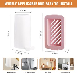 Soap Mill, Solid Soap, Soap Dispenser, Solid Soap, Wall Mounted Soap Dispenser, Solid Soap Rasp, No Drilling Required, with Soap Box, Suitable for Bathroom and Kitchen Sinks