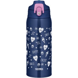 Thermos FJJ-801WF NVPL Vacuum Insulated 2-Way Bottle, Navy Purple, Direct Drinking Cup, For Kids, School Commuting to Kindergarten or School Commutes