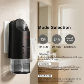 2026 Plug-in Essential Oil Diffuser – Waterless Scent Diffuser, Smart Wall Diffuser for Home, Office, & Spa, Covers Up to 500 Sq. Ft., 160ML Capacity, Portable Aromatherapy Aroma Diffuser, Black