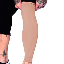 Tat2X Ink Armor Premium Full Leg Tattoo Cover Up Sleeve - No Slip Gripper - U.S. Made - Suntan - XSS (single leg tattoo cover up sleeve)