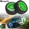 Chanjorlin 1/10 RC On Road Racing Tires and Wheels 12mm
