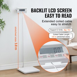 Happybuy Digital Medical Scale, Physician Weight Scale with Anti-Slip Platform, 440LBS Capacity, 2 Units, Hold & Tare Function, for Home, Gym, and Hospital Use