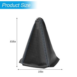 Zpana Car Shift Boot Cover, PU Leather Manual Automatic Vehicle Shifter Lever Knob Dust Protector, Dustproof Gear Shift Protection Sleeve Gaiter, Universal Auto Accessories(Carbon Texture Blue Line)