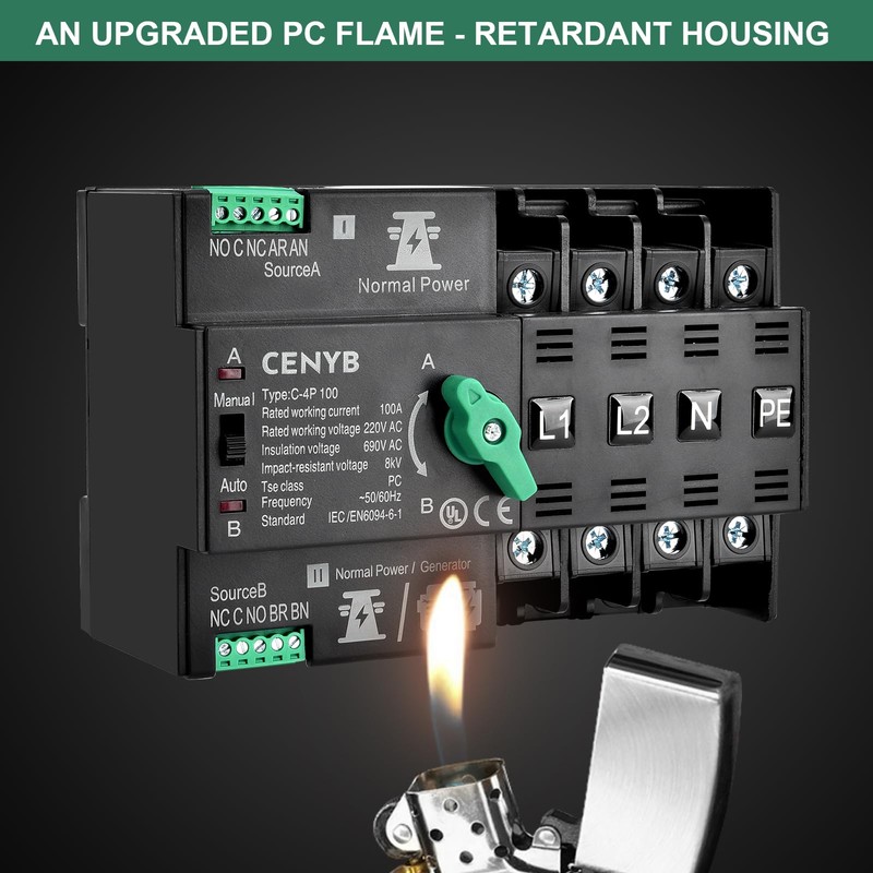 CENYB PV - Dedicated Automatic/Manual Transfer Switch Mini ATS Solar