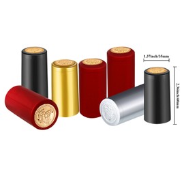 PVC Heat Shrink Capsules Wine Shrink Wrap Wine Bottle Capsules Shrink Caps for Wine Cellars and Home Use (Black, Red, Gold, Silver, 400 Pcs)