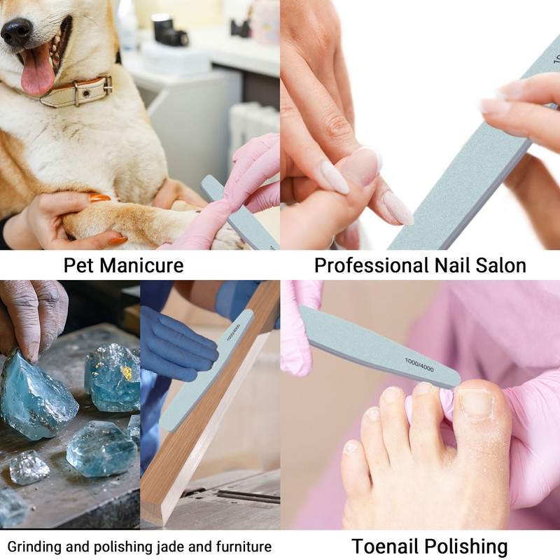 1000/4000 Grit Nail Buffing Block Professional Nail Buffer, Fingernail Files