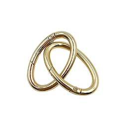 6pcs 18x28mm Gold Zinc Alloy Oval Spring Clip Carabiner - Gate Oval Ring Carabiner Snap Clip Trigger 6pcs Spring Keyring Buckle,Metal Secure Holder CT711