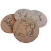 Cork Drink Coasters with Charming Cat Wine Designs, Set of