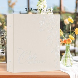 Lanpn Photo Albums 4x6 600 Pockets Slip in, OURMEMORIES Large Capacity Linen Hardcover Photobook Photo Book Holds 600 Vertical horizontal Photos (Beige)