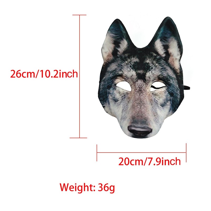 Qianly Wolf Head Mask Wolf Cover for Fancy Dress Party