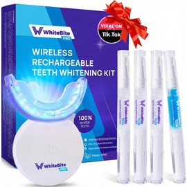 Whitebite Pro Teeth Whitening Kit for Sensitive Teeth – 32X LED Light + 35% Carbamide Peroxide Gel + Remineralizing Gel | Dental-Grade Whitening at Home Flavor Mint