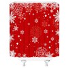 FILMILIL Red Merry Christmas Shower Curtain Winter Snowflake Snow Xmas