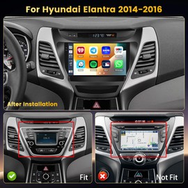 Fuluku 4+128GB Android 15 Car Stereo for Hyundai Elantra 2014-2016 Wireless Carplay Android Auto, 9 Inch Incell Touch Screen Car Stereo with GPS, Backup Camera, Bluetooth, FM/RDS, EQ, WiFi, SWC