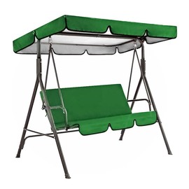 ZONADAH Replacement Canopy for Swinging 195x125x15cm Garden Swing Chair Cover UV Resistant Sunshade for Seat 2 Or 3 Seater Outdoor Waterproof Dustproof Cover Green