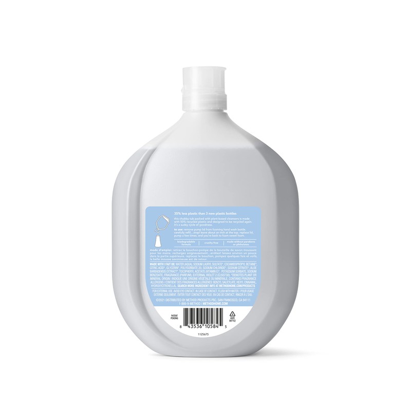 Method Foaming Hand Soap Refill, Sweet Water, Recyclable Bottle, Biodegradable
