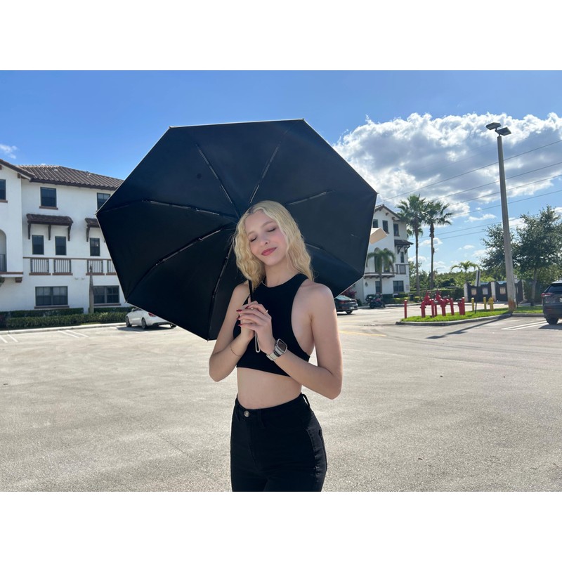 French Style Automatic, Compact Travel Folding Umbrella with 7 cm