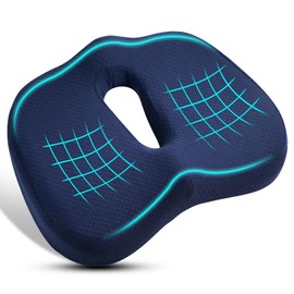 Ainiv Orthopaedic Seat Cushion, Chair Memory Foam Seat Cushion, Ergonomic Seat Cushion, Wheelchair Cushion Reduces Pain, Increases Seat Comfort, Promotes Blood Circulation and Relieves the Coccyx