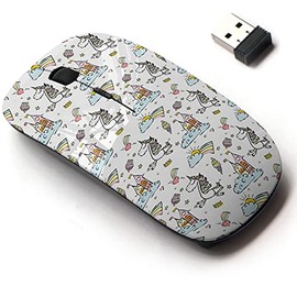 2.4G Wireless Mouse with Cute Pattern Design for All Laptops and Desktops with Nano Receiver - Magic Unicorn
