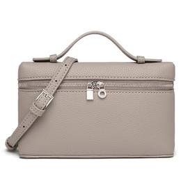 Small Crossbody Bag for Women Quiet Luxury Leather Trendy Purse Top Handle Phone Pouch Gigi Same Box Bag with Adjustable Shoulder Strap LP 19（grey）