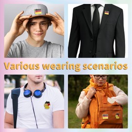 Pack of 4 Germany Flag Pins, Flags Pins, Brooch Pins, Flag Pins, Brooch Pin Clothing Accessories, Alloy Brooch Tie Brooch Decoration Men Women, Stainless Steel, pin pin