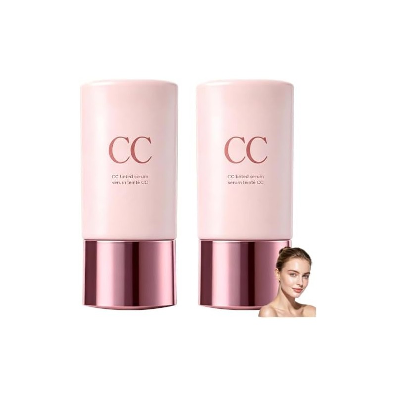 Color Correcting Tinted CC Serum,Lightweight Buildable Coverage (2pcs)