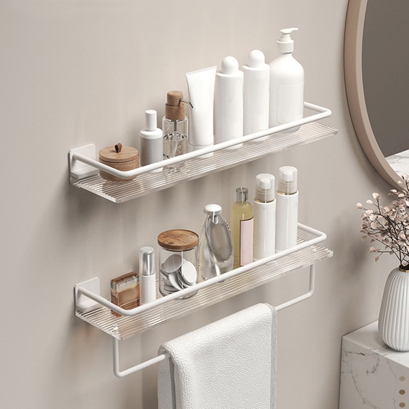 Bathroom Wall Shelf Punch Free Acrylic and Space Aluminum Wall