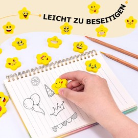 Koogel Koogel Lachgesicht Radiergummi, 100 Stücke Radierer Kinder Kleine Lustige Radiergummi Mitgebsel für Schüler Gastgeschenke Geburtstag Party Wurfmaterial