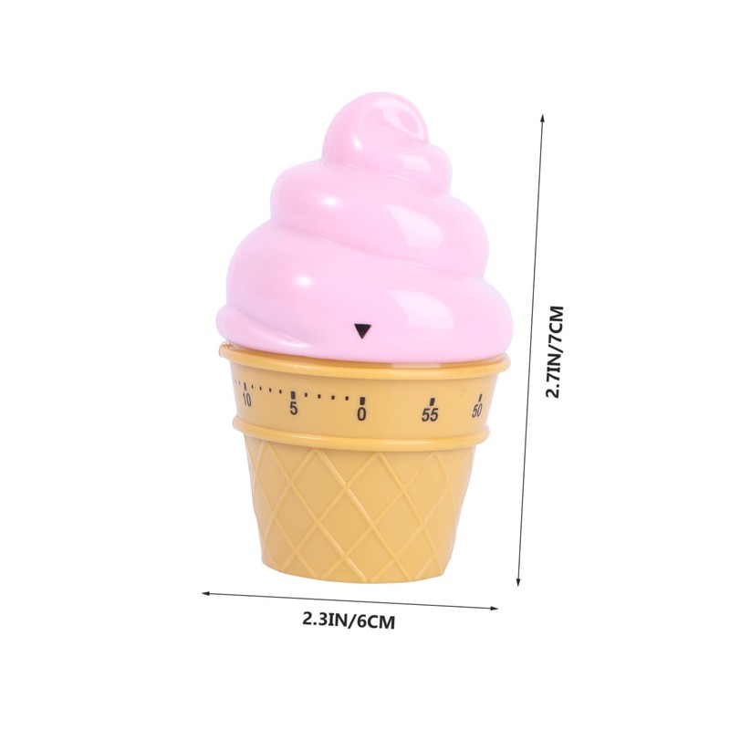 Ciieeo 1Pc Pink Ice Cream Mechanical Timer Reliable Countdown Timer