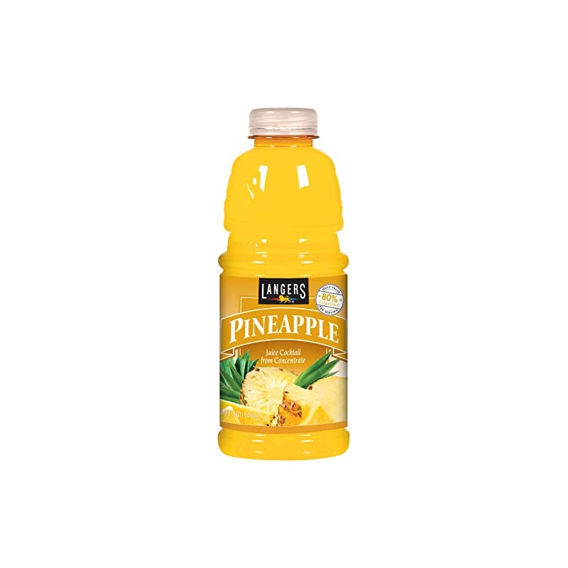 Langers Pineapple Juice Cocktail, 32 Fl Oz (Pack of 12)