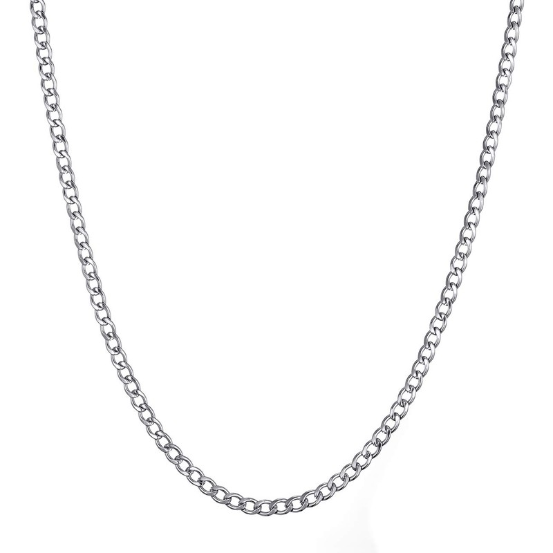 Masada Men's stainless steel necklace from fine to solid wide