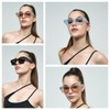 JCTAIFOO Vintage Rectangle Sunglasses for Women Men Retro Rectangular Chunky