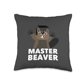 süßes Biber Geschenk für Frauen Master Beaver Throw Pillow, 16x16, Multicolor