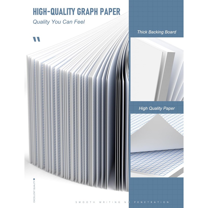 11x17 Large Graph Paper Pad, Top Glue Binding Grid Paper,