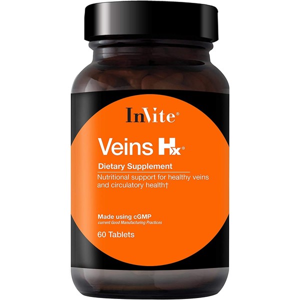 InVite Health Veins Hx®, Nutritional Support for Healthy Veins and Circulatory Health, 60 Tablets (Pack of 2)