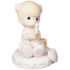 Precious Moments, Growing In Grace, Age 2, Bisque Porcelain Figurine, Blonde Girl, 142011