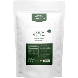 Everyday Superfood Organic Spirulina Tablets (1800 Tablets) Raw Cold Pressed Spirulina Algae Certified Vegan & Kosher