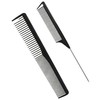 Professional Black Carbon Fiber Barber Combs，Fine and Wide Tooth Teasing