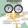 KAKO HVAC Nitrogen Regulator with 60" Hose, 0-600PSI, 1/4" Outlet,