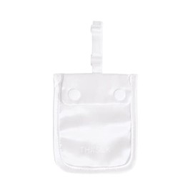 THXSILK Women's Silk Neck Pouch, Secret Bra Bag Made of 100% Silk, Anti-Theft Bra Wallet with Adjustable Elastic Band, Hidden Stash Pocket Purse for Travel and Sports, White