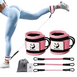 Slim Panda Ankle Resistance Bands with Cuffs,Leg Resistance Bands for Booty Workout Equipment for Kickbacks Hip Fitness Training (Pink)
