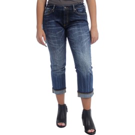 Rock Revival - Womens Stephani P Cuffed Capri Jeans, Color Denim, Size: 24